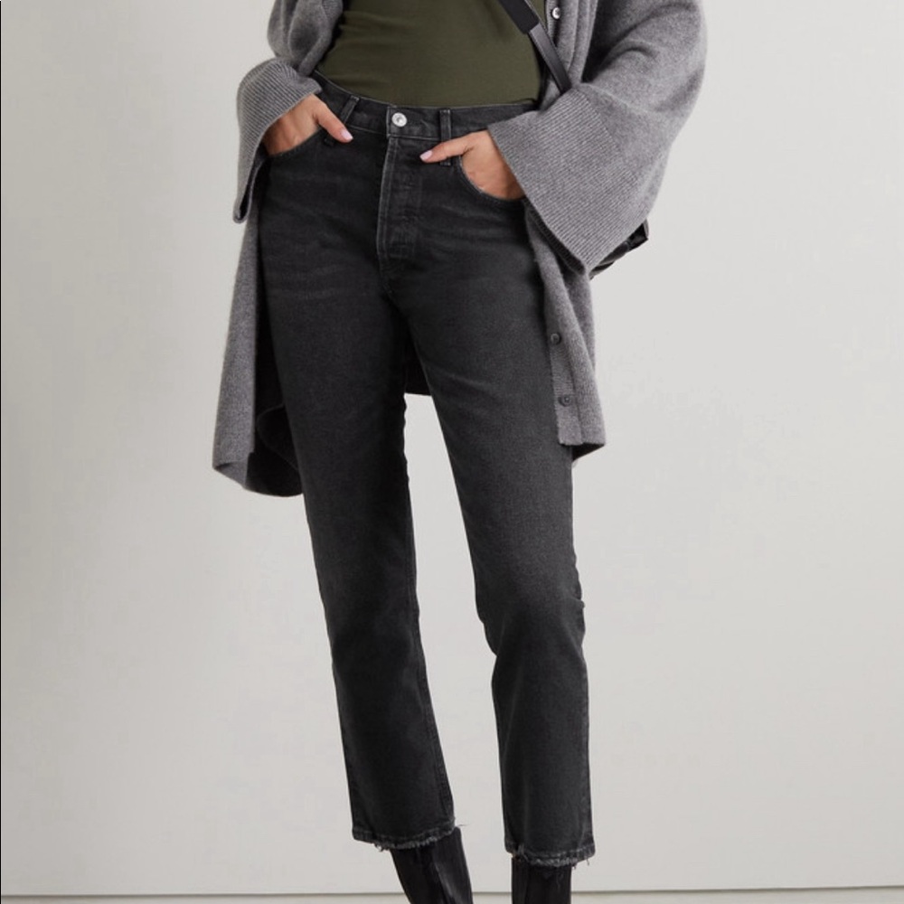 Citizens of Humanity Jolene Frayed High-rise Straight-leg Jeans 26